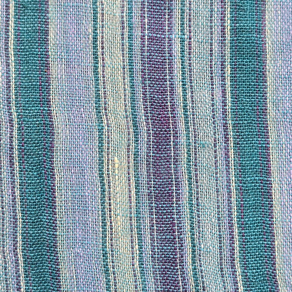 NWT Eddie Bauer 100% Linen Scarf Blue Green - Picture 5 of 8